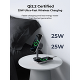  Đế Sạc Đứng Không Dây 2-in-1 AUKEY Qi2.2 MagFusion 2X LC-MC213 25W (Wireless Charging Qi2.2 25W, Strong Magnetic Force, 360° Rotation) 