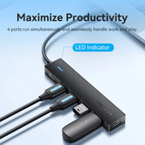  HUB Mở Rộng Đa Năng USB-C to USB 3.2 Gen 2 Type-A x 4/PD 10G VENTION CKC (100W, 10Gbps) 