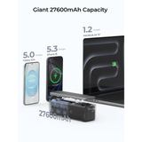  Pin Dự Phòng AUKEY PB-Y63 Spark Mega 27600mAh 140W (2*Type-C + 1*USB-A Port, Digital Display) 