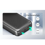  Pin Dự Phòng AUKEY PB-N74S 20000mAh 22.5W (1*Micro Input + 1*Lightning Input + 1*Type-C Input/Output + 2*USB-A Output Port, LED Display) 