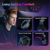  Tai Nghe Chụp Tai Không Dây QCY Heroad V200 Tri-Mode Edition (Bluetooth v6.0, 240H, With Wired USB-C Cable + 2.4GHz, RGB Light, 7.1 Surround Sound, Detachtable Noise Canceling Mic) 