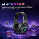  Tai Nghe Chụp Tai Không Dây QCY Heroad V200 Tri-Mode Edition (Bluetooth v6.0, 240H, With Wired USB-C Cable + 2.4GHz, RGB Light, 7.1 Surround Sound, Detachtable Noise Canceling Mic) 
