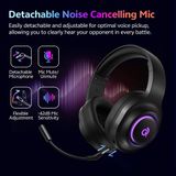  Tai Nghe Chụp Tai Không Dây QCY Heroad V200 Tri-Mode Edition (Bluetooth v6.0, 240H, With Wired USB-C Cable + 2.4GHz, RGB Light, 7.1 Surround Sound, Detachtable Noise Canceling Mic) 