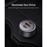 Tẩu Sạc Ô Tô AUKEY CC-P1 Pathfinder Mix 3 66W (2*Type-C + 1*USB-A port, LED Indicator Light) 