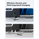  Đế Sạc Đứng Không Dây 2-in-1 AUKEY Qi2.2 MagFusion 2X LC-MC213 25W (Wireless Charging Qi2.2 25W, Strong Magnetic Force, 360° Rotation) 