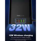  Ổ Cắm Điện Đa Năng Kiêm Sạc Không Dây LDNIO SEW4485 2500W (3*EU Outlet, 1*Type-C + 3*USB-A port, Wireless Charging 15W) 