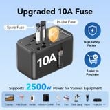  Củ Sạc Du Lịch Đa Năng Tích hợp cáp sạc dây rút VENTION FJI 65W Travel Universal Charger  (1C + 2A Ports, GaN V, 65W/60W/5W, with Built-in USB-C Cable) 