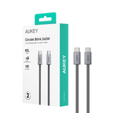  Cáp Sạc Nhanh C to C AUKEY CB-DCC241/CB-DCC242 240W (1m/1.8m, 480Mbps) 