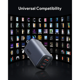  Củ Sạc Nhanh AUKEY PA-B6U 67W (2*Type-C + 1*USB-A Port, UFCS certified, GaN Technology) 