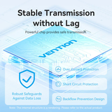  HUB Mở Rộng Đa Năng USB-C to USB 3.2 Gen 2 Type-A x 4/PD 10G VENTION CKC (100W, 10Gbps) 