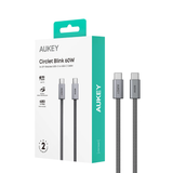  Cáp Sạc Nhanh C to C AUKEY Circlet Blink CB-DCC061/CB-DCC062 60W (1m/1.8m, DTY Braided, 480Mbps) 