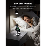 Đế Sạc Đứng Không Dây 2-in-1 AUKEY Qi2.2 MagFusion 2X LC-MC213 25W (Wireless Charging Qi2.2 25W, Strong Magnetic Force, 360° Rotation) 