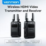  Bộ Truyền Hình Ảnh HDMI Không Dây VENTION ADU 1080P@60Hz (Transmitter and Receiver, 200M Stable Transmission, Up to 1 TX to 4 RXs, Support NP-F750 7.4V Battery, Wireless + Wired Flexibility, LED Status Display) 