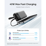  Pin Dự Phòng Kèm Cáp Type-C & Lightning CUKTECH CP24 LPB200NL 20000mAh 40W (1*Type-C + 1*USB-A port, LED Display, Flight Approved, CCC / 3C Certification) 