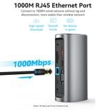  Hub Mở Rộng Kết Nối Đa Năng 12-in-1 VENTION TPJ (Type-C to HDMI/VGA/USB3.1Gen 2/Type C 3.1Gen2/USB3.0*2/RJ45/SD/TF/3.5mm/PD/DC Docking Station EU) 