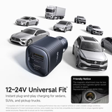 Tẩu Sạc Cho Ô Tô Baseus PrimeTrip VP2 60W (2*Type-C / Type-C + USB-A, Magnetic Secure Lock) 