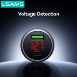  Tẩu Sạc Cho Ô Tô USAMS CC327 45W (1*Type-C + 1*USB-A Ports, Digital Display) 