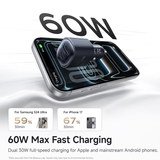  Tẩu Sạc Cho Ô Tô Baseus PrimeTrip VP2 60W (2*Type-C / Type-C + USB-A, Magnetic Secure Lock) 
