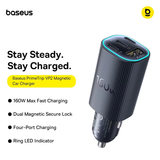  Tẩu Sạc Cho Ô Tô Baseus PrimeTrip VP2 160W (3*Type-C + 1*USB-A port, Ice-Blue LED Indicator) 