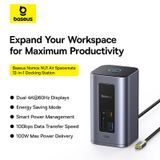 Hub Mở Rộng Đa Năng 12-in-1 Baseus NU1 Air Spacemate (USB-C to 2*HDMI 4K@60Hz+2*USB-C (10Gbps)+2*USB-A (5Gbps)+2*USB-A (480Mbps)+1*RJ45+SD/TF 3.0+1*USB-C (PD)) 