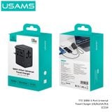  Củ Sạc Du Lịch Toàn Cầu Đa Năng USAMS CC334 T72 100W (3*Type-C + 1*USB-A ports, US/AU/UK/EU) 