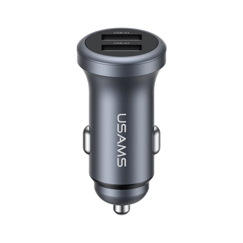 Tẩu sạc 2 cổng USB USAMS CC320 2.4A Dual USB Ports Aluminum Alloy Car Charger - TARNISH Tẩu sạc 2 cổng USB USAMS CC320 2.4A Dual USB Ports Aluminum Alloy Car Charger - TARNISH