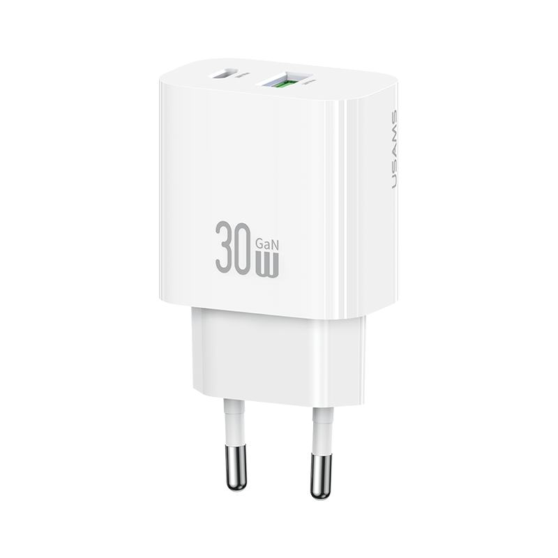 Củ sạc nhanh 2 cổng sạc USAMS CC316 T65 30W A+C Dual-Port Fast Charger (EU) - WHITE Củ sạc nhanh 2 cổng sạc USAMS CC316 T65 30W A+C Dual-Port Fast Charger (EU) - WHITE