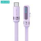  Cáp Sạc Nhanh C to Lightning USAMS SJ652 30W (Digital Display, 1.2m, 480Mbps, Right-angle cable) 