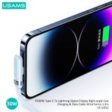  Cáp Sạc Nhanh C to Lightning USAMS SJ652 30W (Digital Display, 1.2m, 480Mbps, Right-angle cable) 