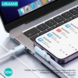  Cáp Sạc Nhanh C to Lightning USAMS SJ652 30W (Digital Display, 1.2m, 480Mbps, Right-angle cable) 