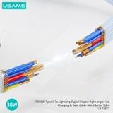  Cáp Sạc Nhanh C to Lightning USAMS SJ652 30W (Digital Display, 1.2m, 480Mbps, Right-angle cable) 