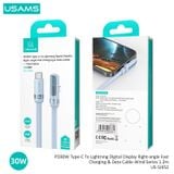  Cáp Sạc Nhanh C to Lightning USAMS SJ652 30W (Digital Display, 1.2m, 480Mbps, Right-angle cable) 