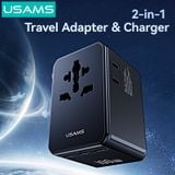  Củ Sạc Du Lịch Toàn Cầu Đa Năng USAMS CC334 T72 100W (3*Type-C + 1*USB-A ports, US/AU/UK/EU) 