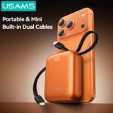  Pin Dự Phòng USAMS CD258 10000mAh 20W (With Built-in Type-C + Lighting cable, Digital Display, 3C Certification) 