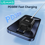  Củ Sạc Nhanh C+A USAMS CC316 30W (Trickle Charging Mode, Multiple Protection) 