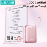  Pin Dự Phòng Kèm Cáp Type-C + Lightning USAMS CD278 PB98 G657-1 10000mAh 22.5W (Digital Display, CCC / 3C Certification) 