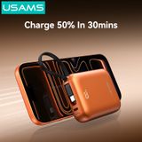  Pin Dự Phòng USAMS CD258 10000mAh 20W (With Built-in Type-C + Lighting cable, Digital Display, 3C Certification) 