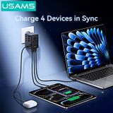  Củ Sạc Du Lịch Toàn Cầu Đa Năng USAMS CC334 T72 100W (3*Type-C + 1*USB-A ports, US/AU/UK/EU) 