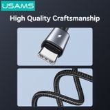  Cáp Sạc Nhanh C to 2C+Apple Watch Wireless Charger USAMS SJ785 72W (1.2m, 480Mbps) 