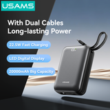  Pin Dự Phòng Kèm Cáp Type-C + Lightning USAMS CD279 PB98 G657-2 20000mAh 22.5W (Digital Display, CCC / 3C Certification) 