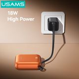  Pin Dự Phòng USAMS CD258 10000mAh 20W (With Built-in Type-C + Lighting cable, Digital Display, 3C Certification) 