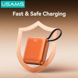  Pin Dự Phòng USAMS CD258 10000mAh 20W (With Built-in Type-C + Lighting cable, Digital Display, 3C Certification) 