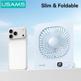  Quạt Để Bàn Kiêm Chân Đế Từ Tính USAMS ZB363 2.7W (2000mAh, 6H, 3-Speed Adjustment, Digital Display, 180° Adjustable) 