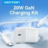  Bộ Sạc Nhanh GaN Kèm Cáp VENTION FEP (Type-C, 20W) 