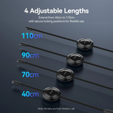  Cáp Sạc Dây Rút Đa Năng 3-in-1 C to L+2C VENTION TRK 100W (1.1m, 5A, 480Mbps) 