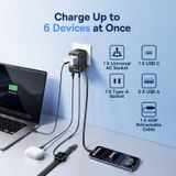  Củ Sạc Du Lịch Toàn Cầu Baseus PicoGo AG11 45W (US/UK/EU/AU, with Retractable Cable, 2*AC Outlet+ 2*USB-A + 2*Type-C port) 