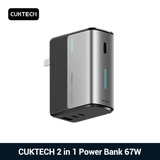  Pin Dự Phòng Kiêm Củ Sạc CUKTECH CP16 5000mAh 67W (2*Type-C + 1*USB-A, LED Display) 