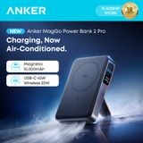  Pin Dự Phòng Không Dây ANKER MagGo 2 Pro 10000mAh 45W (Qi2.2 25W Certified, Built-in Fan, 1*Type-C port, Smart Digital Display, With Stand) 