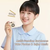  Tai Nghe Bluetooth TWS ROCK Crayon Shinchan Camera Style (with Color Touch Screen, Camera 13MP+1MP, MP3 Playback/Bluetooth, Take Photos, Fast Transfer Effortless Sharing) 