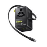  Củ Sạc Du Lịch Toàn Cầu Baseus PicoGo AG11 45W (US/UK/EU/AU, with Retractable Cable, 2*AC Outlet+ 2*USB-A + 2*Type-C port) 